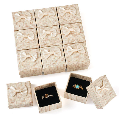 Square Cardboard Paper Ring Gift Storage Boxes CON-TAC0001-17F-1