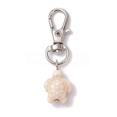 Synthetic Turquoise Tortoise Pendant Decorations HJEW-JM01355-02A-1