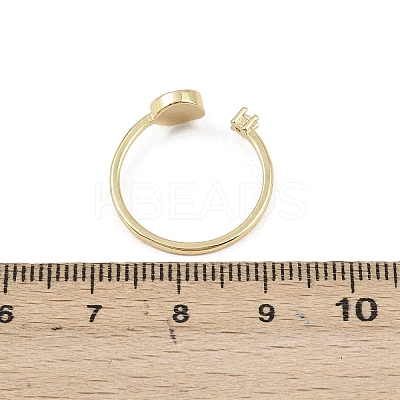 Brass Micro Pave Cubic Zirconia Open Cuff Rings for Women RJEW-K308-02A-G-1