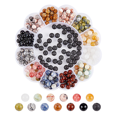 13 Styles Natural & Synthetic Mixed Gemstone Beads G-AR0004-89-1