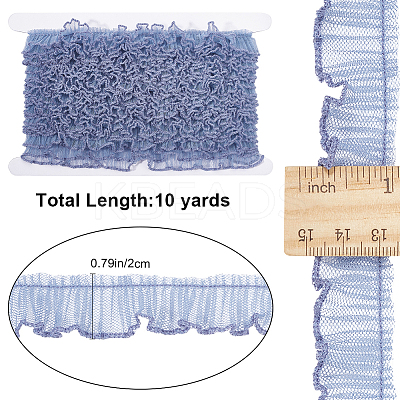 10 Yards Polyester Pleated Lace Trim OCOR-GF0003-52A-1