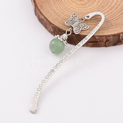 Antique Silver Plated Alloy Butterfly Bookmarks AJEW-JK00102-1