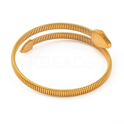 Ion Plating(IP) 304 Stainless Steel Cuff Bangles for Women BJEW-D048-09G-1