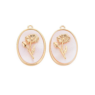Brass Birth Floral Pendants KK-S364-290-1