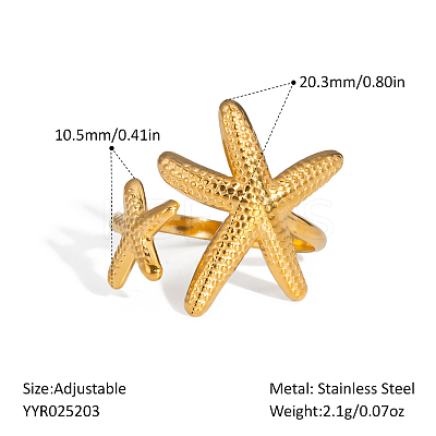 Ocean Themes Stainless Steel Cuff Rings CD7361-1-1