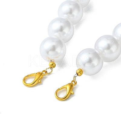 ABS Plastic Imitation Pearl Round Beaded Purse Straps AJEW-FZ00005-1