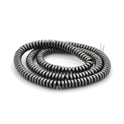 Matte Style Electroplate Non-magnetic Synthetic Hematite Rondelle Beads Strands G-M079-03-1