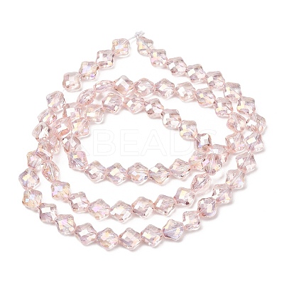 Electroplate Transparent Glass Beads Strands GL-CBA7A17-02A-03-1
