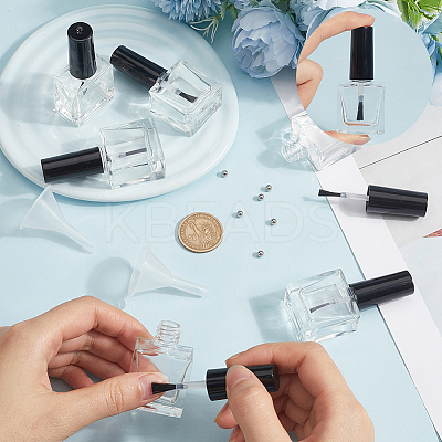 Transparent Glass & Plastic Nail Polish Empty Bottle AJEW-XCP0003-42-1
