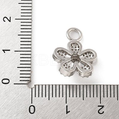 Rack Plating Brass Micro Pave Cubic Zirconia Pendants KK-A234-018P-1