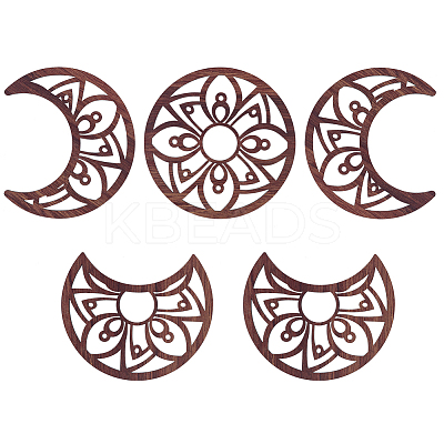 Hollow Wood Wall Hanging Ornaments AJEW-WH0323-36B-01-1