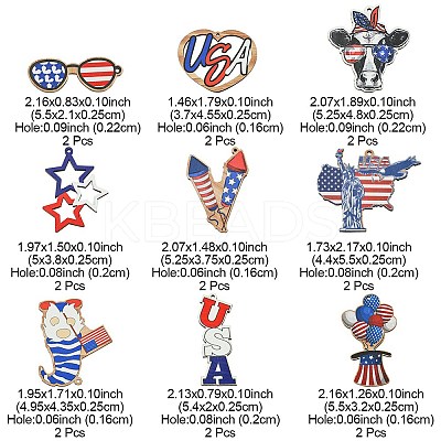 18Pcs 9 Styles Independent Day Spray Painted Wood Big Pendants WOOD-FS0001-19-1