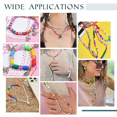 2500Pcs 10 Colors Handmade Polymer Clay Beads Strands CLAY-AR0001-24B-1