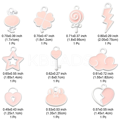 10Pcs 10 Style Spray Painted Alloy Enamel Pendants ENAM-YW0002-64-1