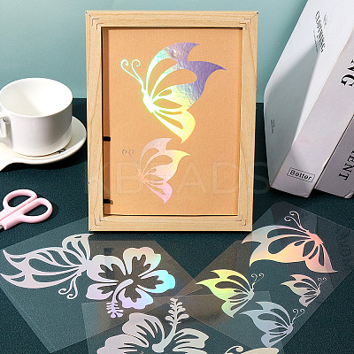 9Pcs 3 Styles PET Adhesive Waterproof Stickers STIC-GF0001-23C-1