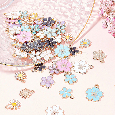 80Pcs 20 Style Light Gold Alloy Enamel Charms & Pendants ENAM-SC0002-73-1