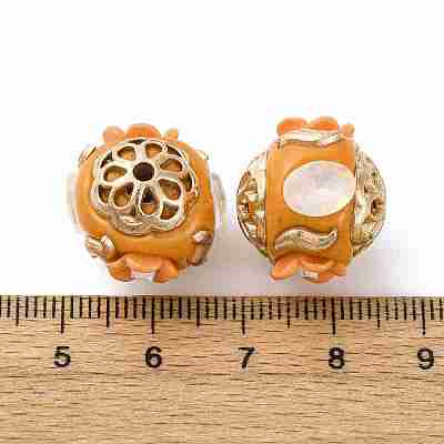 Handmade Resin Indonesia Round Beads IPDL-P005-23KCG-01-1