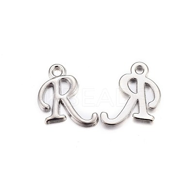 Platinum Plated Alloy Letter Pendants PALLOY-J718-01P-R-1