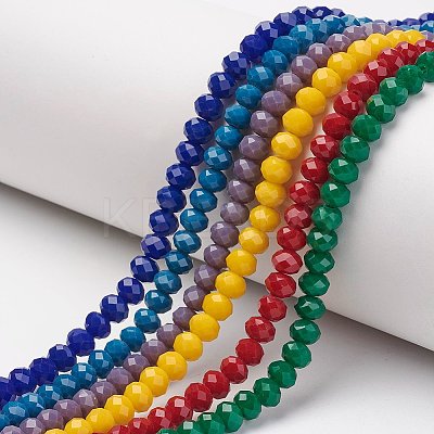 Opaque Solid Color Glass Beads Strands EGLA-A034-P6mm-D-1