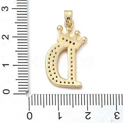 Rack Plating Brass Micro Pave Cubic Zirconia Pendants KK-D535-01D-RS-1