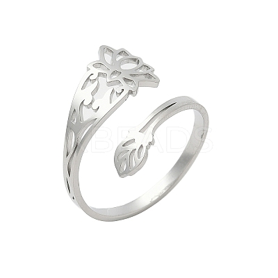 304 Stainless Steel Cuff Rings for Women LS-RJEW-F195-01P-1