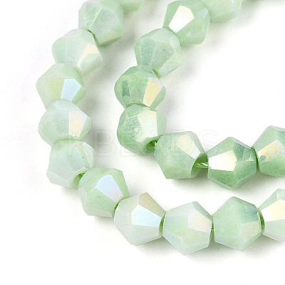 Anti-Tarnish Electroplate Bicone Glass Beads Strands LS-EGLA-T021-6mm-16-06-1