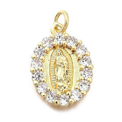 Brass Micro Pave Cubic Zirconia Pendants KK-P336-04E-G-1