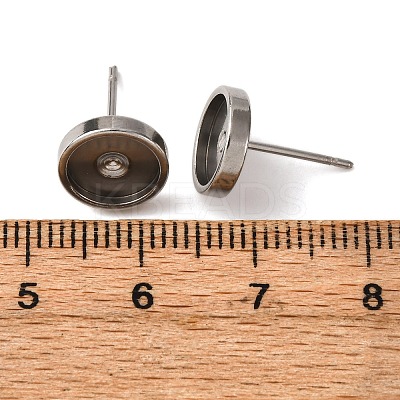 201 Stainless Steel Stud Earring Findings STAS-D379-10C-P-1