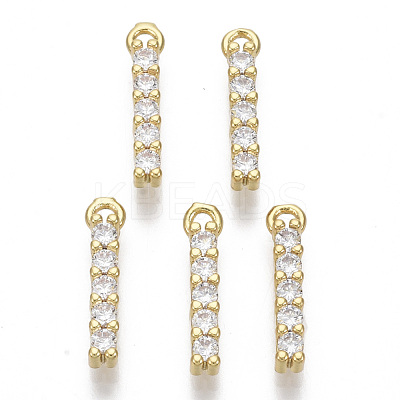 Brass Micro Pave Cubic Zirconia Charms KK-T060-05-I-G-NF-1