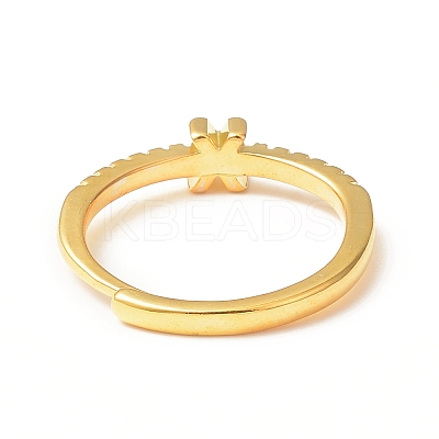 Clear Cubic Zirconia Initial Letter Adjustable Ring RJEW-C052-01G-X-1