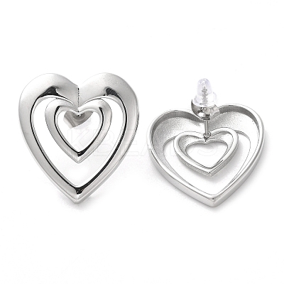 Non-Tarnish 304 Stainless Steel Stud Earrings EJEW-D104-03P-1