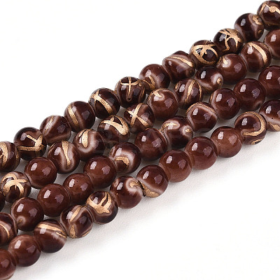 Baking Paint Glass Beads Strands DGLA-N010-4mm-08-1