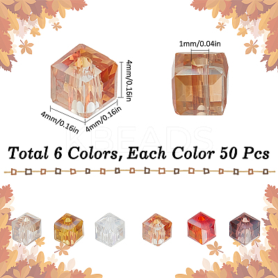 300Pcs 6 Colors Electroplate Glass Beads EGLA-SC0001-36C-1