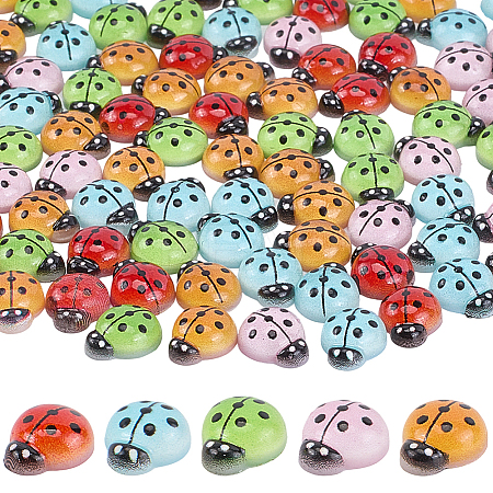 100Pcs 5 Colors Luminous Resin Decoden Cabochons RESI-CP0001-08-1