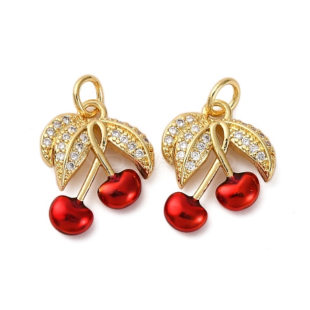 Brass Micro Pave Cubic Zirconia Pendants KK-D390-01G-1