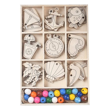 Ocean Theme DIY Wood Pendants LS-WOOD-S063-01A-1
