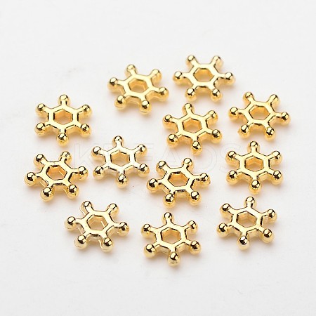 ABS Electroplated Snowflake Plastic Spacer Beads KY-I002-02A-1