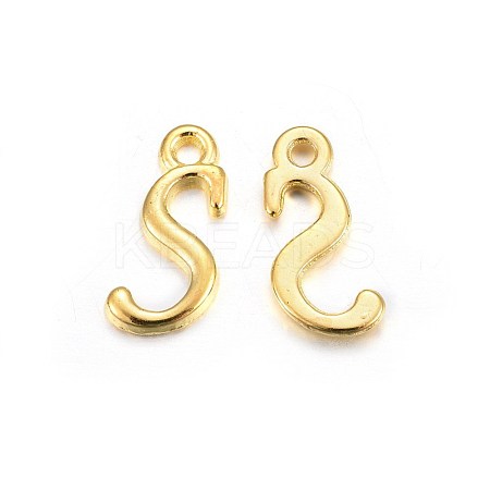 Golden Plated Alloy Letter Pendants PALLOY-J718-01G-S-1