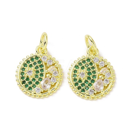 Real 18K Gold Plated Brass Micro Pave Cubic Zirconia Pendants KK-L209-056G-02-1