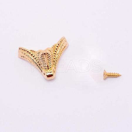 Zinc Alloy Box Corner Protectors PALLOY-WH0070-92G-1