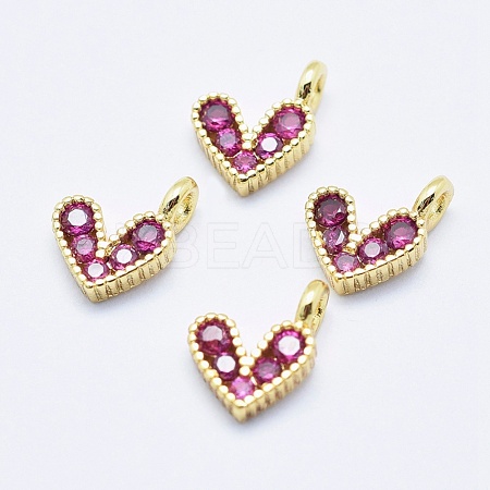 Brass Micro Pave Cubic Zirconia Charms ZIRC-J040-08G-NR-1