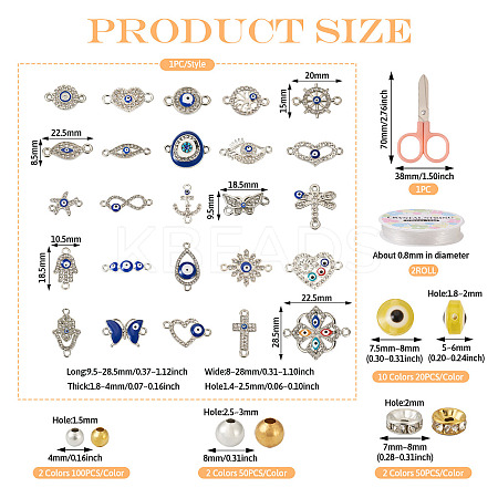 DIY Evil Eye Bracelet Making Kit DIY-TA0004-41-1