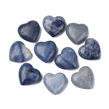 Natural Blue Aventurine Heart Love Stone G-O174-10-1