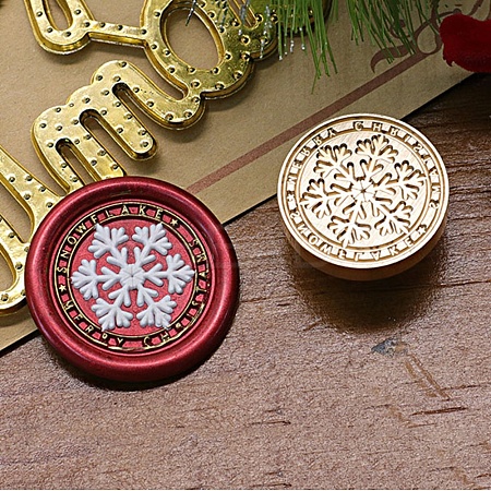 Christmas Series Wax Seal Brass Stamp Head AJEW-M037-01G-25-1