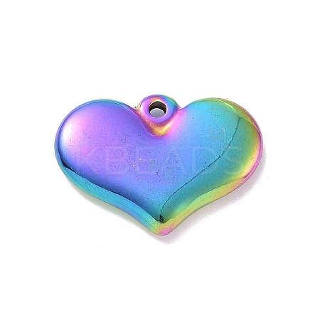 PVD Vacuum Plating 304 Stainless Steel Stamping Blank Tag Heart Pendants STAS-G218-08M-2-1