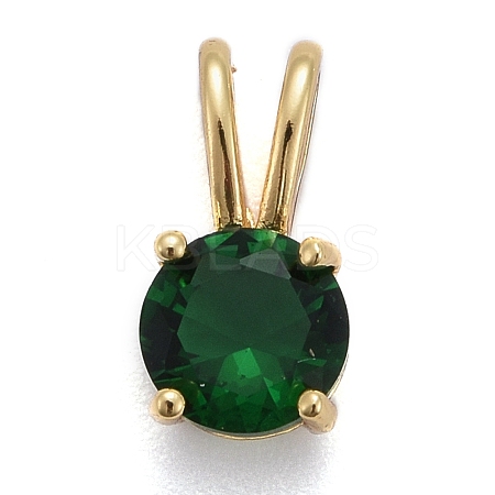 Brass Micro Pave Cubic Zirconia Pendants KK-P192-04-G05-1