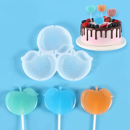 Apple Shape Food Grade Silicone Lollipop Molds DIY-D069-01-1