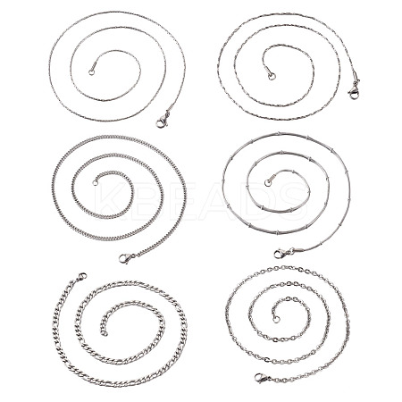 304 Stainless Steel Chain Necklace NJEW-TA0001-10P-1