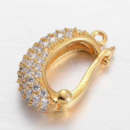 Brass Micro Pave Cubic Zirconia Enhancer Shortener Bails KK-E671-05A-1
