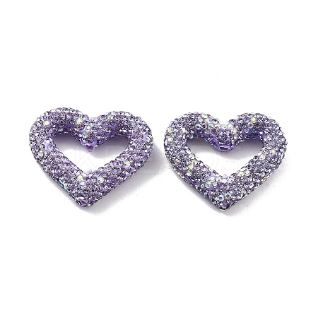 Heart Shape Polymer Clay Rhinestone Beads CLAY-NH0001-09B-08-1